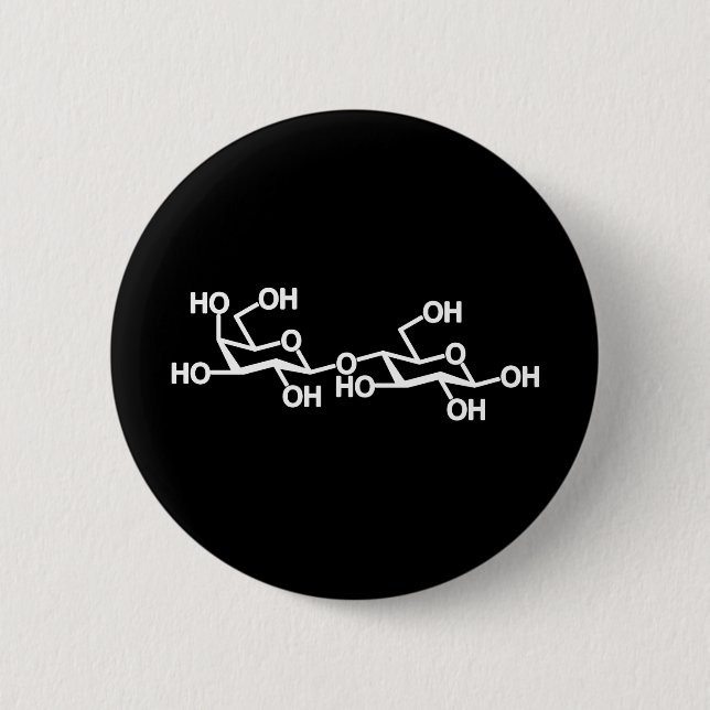 Badge Rond 5 Cm Structure du lait lactose (Devant)