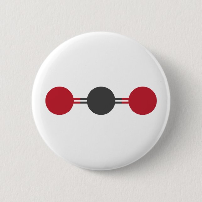 Badge Rond 5 Cm Structure moléculaire du CO2 (Devant)