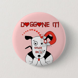 Badge Rond 5 Cm Stuck On U Doggone it! Petey the Pit Bull