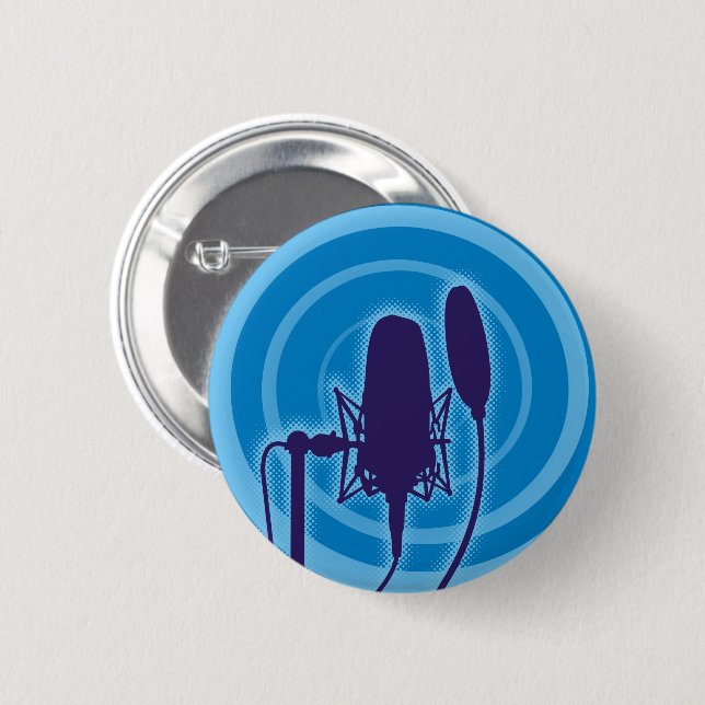 Badge Rond 5 Cm Studio microphone (Devant & derrière)