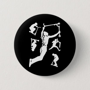 Badge Rond 5 Cm Stunt Scooter Scootering Tricks