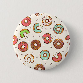 Badge Rond 5 Cm Style coloré de Motif de beignets rétro