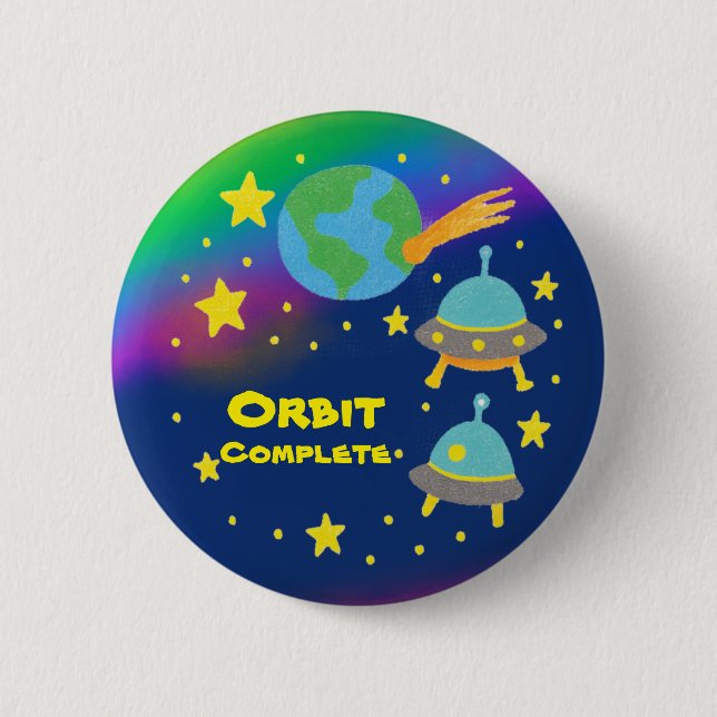 Badge Rond 5 Cm Style Crayon modifiable - Système Solaire Trip Age (Devant)