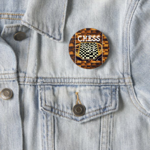 BADGE ROND 5 CM STYLE DE PLATINEAU D'ÉCHECS