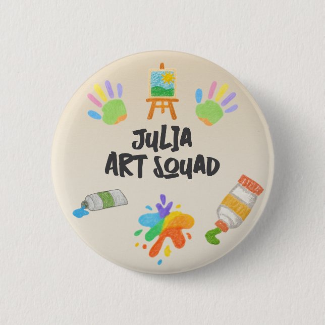 Badge Rond 5 Cm Style de rayonne modifiable - Peinture et palette  (Devant)