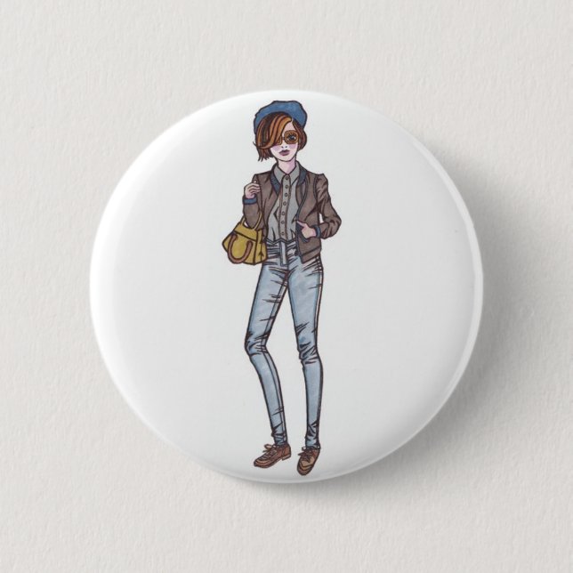 Badge Rond 5 Cm style de rue (Devant)