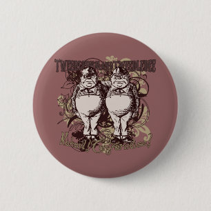 Badge Rond 5 Cm Style de Tweedledum et de Tweedledee Carnivale