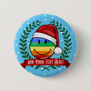 Badge Rond 5 Cm Style gai de Noël de drapeau de gay pride
