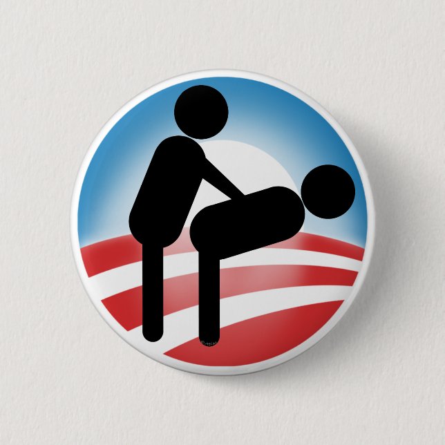 Badge Rond 5 Cm Style Obama du gouvernement (Devant)