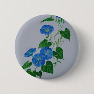 Badge Rond 5 Cm Style victorien Matin Glory Vine Fleur sauvage