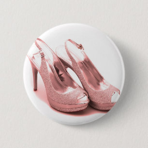 Badge Rond 5 Cm Stylets roses fabuleux de parties scintillantes