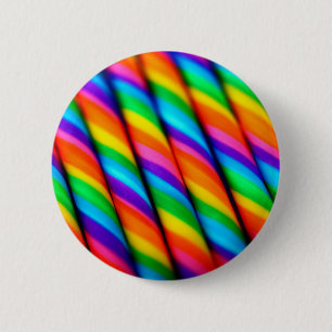 Badge Rond 5 Cm Sucre de canne d'arc-en-ciel