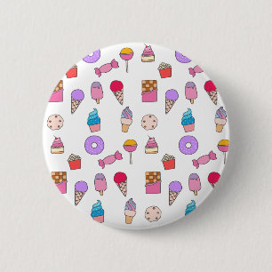 Badge Rond 5 Cm Sucrerie, bonbons et gâteau