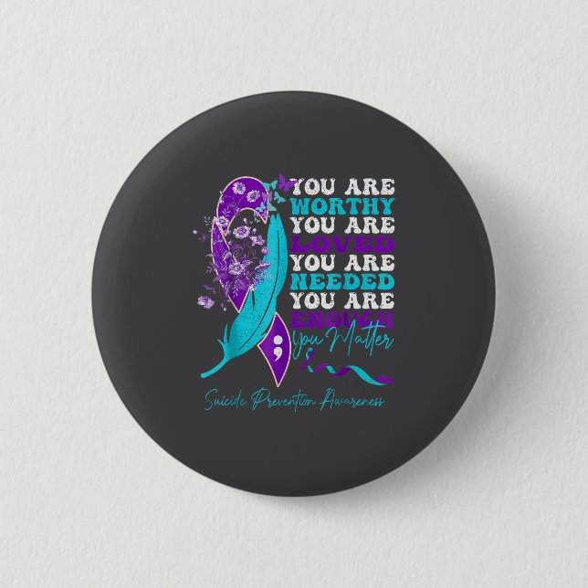 Badge Rond 5 Cm Suicide-prevention Awareness-sitive-motivational-s (Devant)
