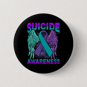 Badge Rond 5 Cm Suicide Sensibilisation Vêtements Ailes Ribbon Sui