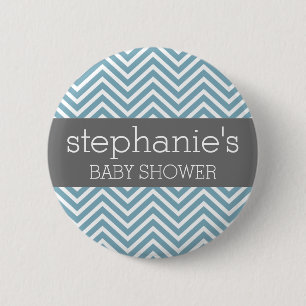 Badge Rond 5 Cm Suite Baby shower Pastel Blue & Grey