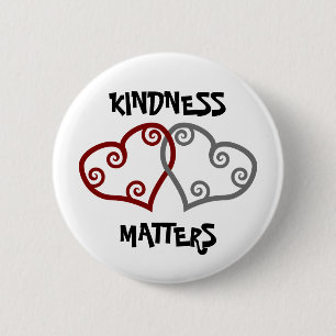 Badge Rond 5 Cm Sujets enlacés de gentillesse de coeurs