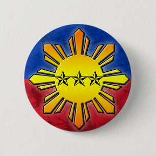 Badge Rond 5 Cm Sun et 3 étoiles