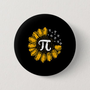 Badge Rond 5 Cm Sun-flower Pi Jour Cool Symboles de mathématiques 