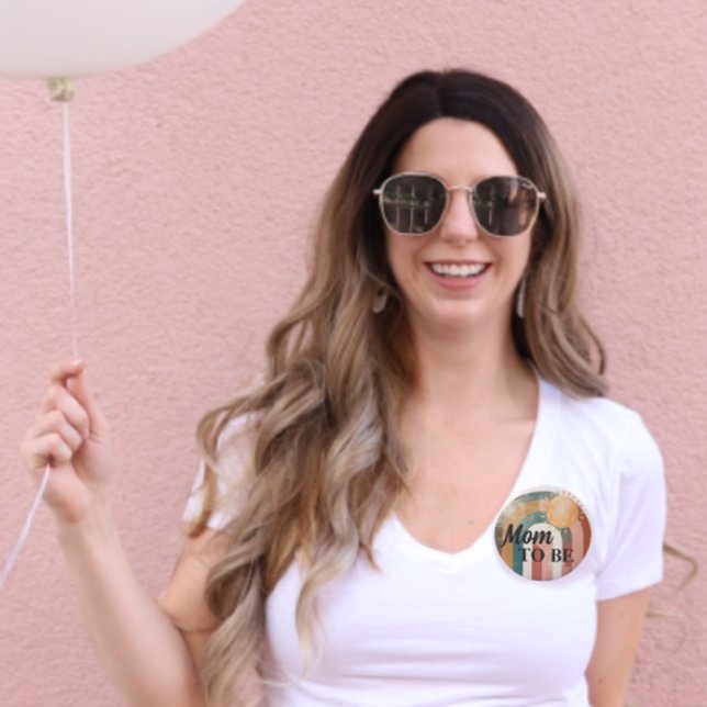 Badge Rond 5 Cm Sun Rainbow Baby shower Maman (Créateur téléchargé)