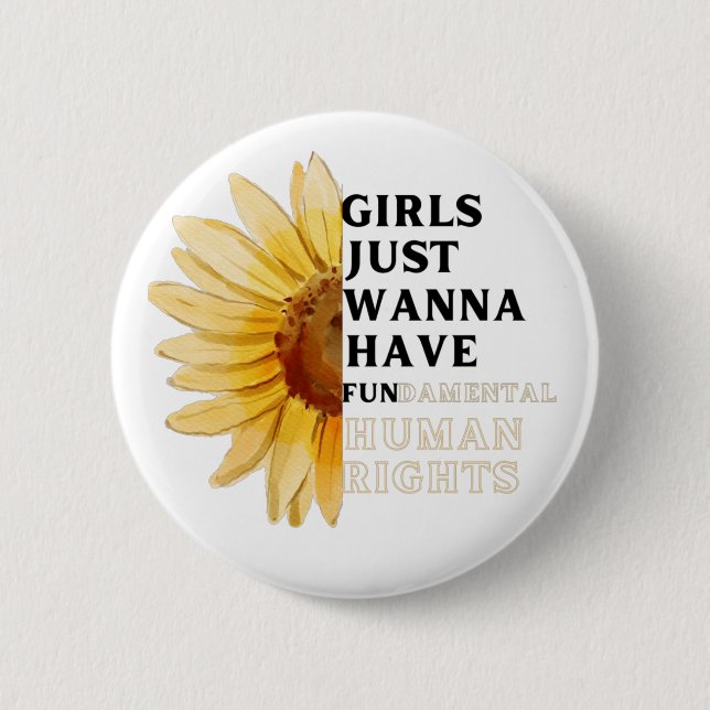 Badge Rond 5 Cm Sunflower wanna a wave human rights (Devant)