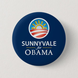 Badge Rond 5 Cm Sunnyvale pour le bouton d'Obama - bleu