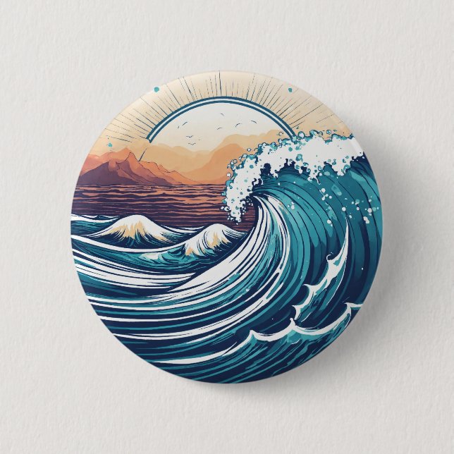 Badge Rond 5 Cm Sunrise Seashore : Collections de patchs côtiers (Devant)