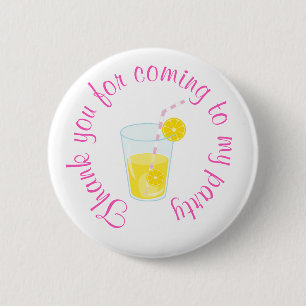 Badge Rond 5 Cm Sunshine et Lemonade "Merci pour venir"