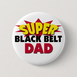Badge Rond 5 Cm Super Black Belt Papa