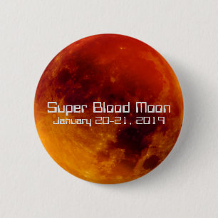 Badge Rond 5 Cm Super Blood Moon Eclipse 2019