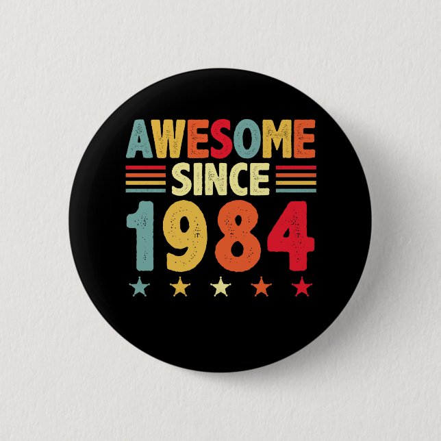Badge Rond 5 Cm Super depuis 1984 (Devant)