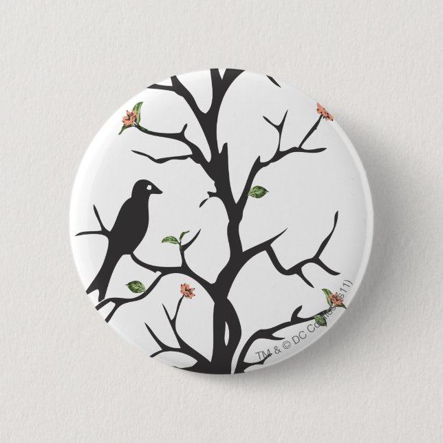Badge Rond 5 Cm Super girl Birds in the Tree (Devant)