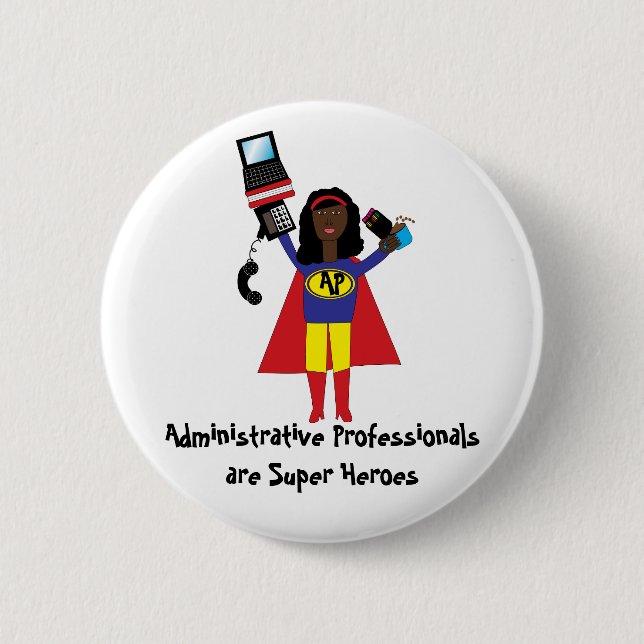 Badge Rond 5 Cm Super Hero Professionnel Administratif (Ami Africa (Devant)