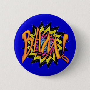 Badge Rond 5 Cm Super héros bam !