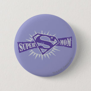 Badge Rond 5 Cm Super Maman Purple Starburst