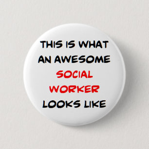 Badge Rond 5 Cm super travailleur social