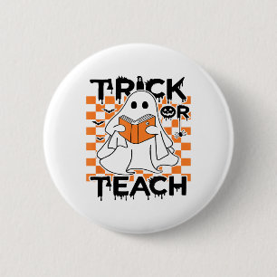 Badge Rond 5 Cm Super Tricoter Ou Enseignant Fantôme Halloween
