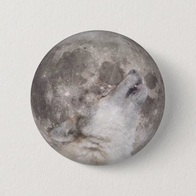 Badge Rond 5 Cm Super Wolf Moon (Devant)