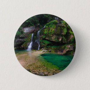 Badge Rond 5 Cm Superbe cascade Virje, Slovénie Poster