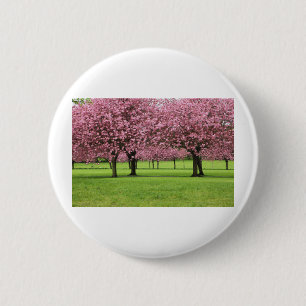 BADGE ROND 5 CM SUPERBE FLEUR DE CERISIER