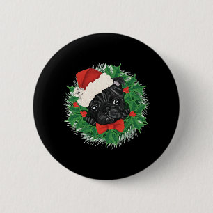 Badge Rond 5 Cm Superbe T-shirt de Noël avec Pug
