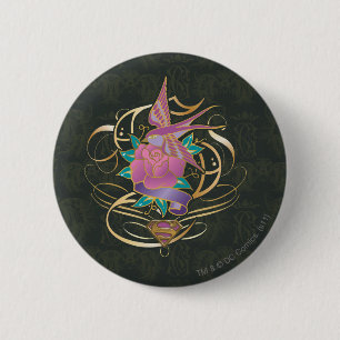 Badge Rond 5 Cm Supergirl Bird et Flower