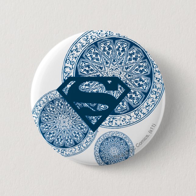 Badge Rond 5 Cm Supergirl Blue Circle Design (Devant)