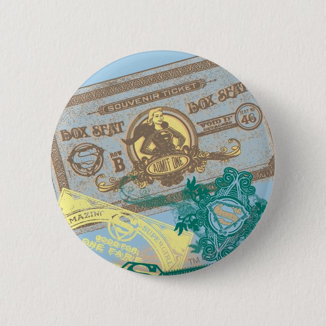 Badge Rond 5 Cm Supergirl Box Siège Bleu (Devant)