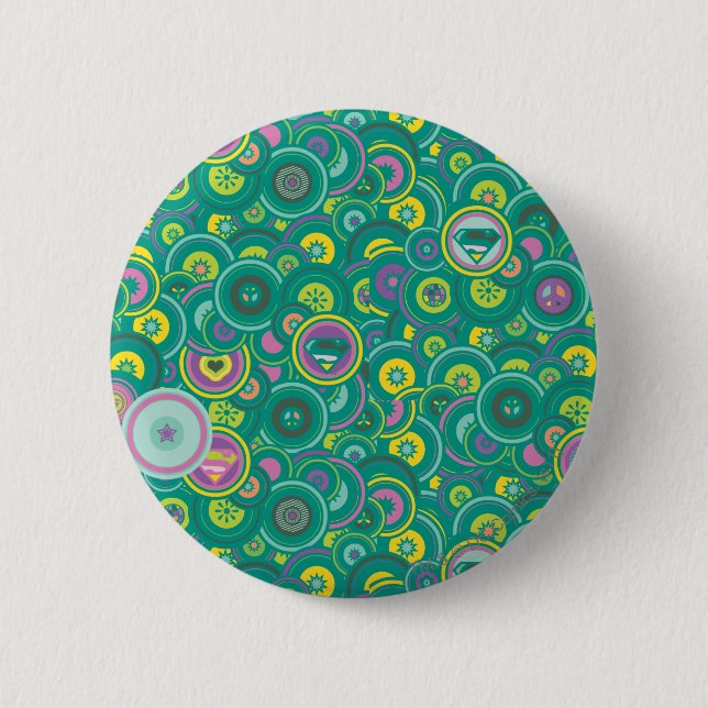 Badge Rond 5 Cm Supergirl Circle Motif vert (Devant)