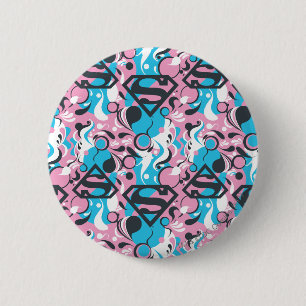 Badge Rond 5 Cm Supergirl Color Splash Swirls Pattern 7