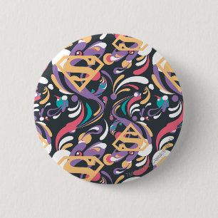 Badge Rond 5 Cm Supergirl Color Splash Swirls Pattern 8