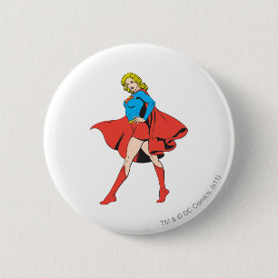 Badge Rond 5 Cm Supergirl frappe une pose