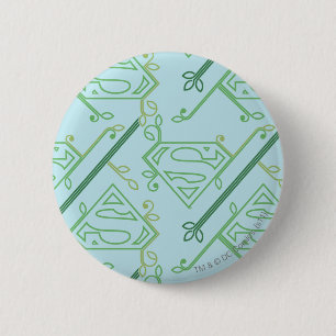 Badge Rond 5 Cm Supergirl Green Vine Logo Motif