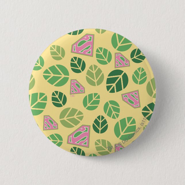 Badge Rond 5 Cm Supergirl Leaf Pattern (Devant)